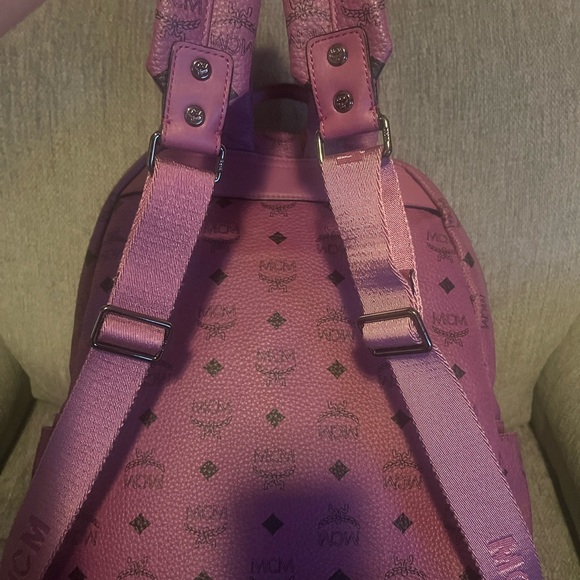 MCM Pink Logo Studded Backpack main image 10